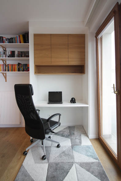 Przestrzeń do pracy z domu, home office zaprojektowana przez studio hex